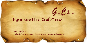 Gyurkovits Csörsz névjegykártya